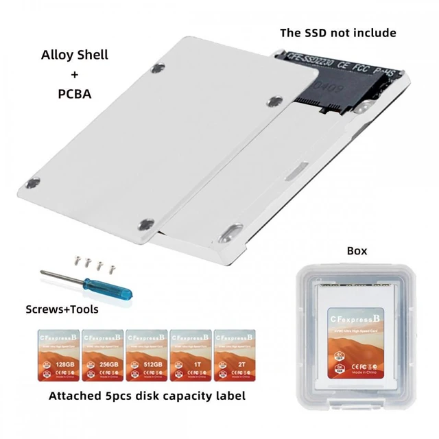 Alt view image 6 of 7 - WRIARICH Chenyang CFexpress Type-B to NVME 2230 Memory Card Kit Case CFE CFB NGFF M-key Adapter Alloy Shell for Camera 8K RAW PCIe Expansion
