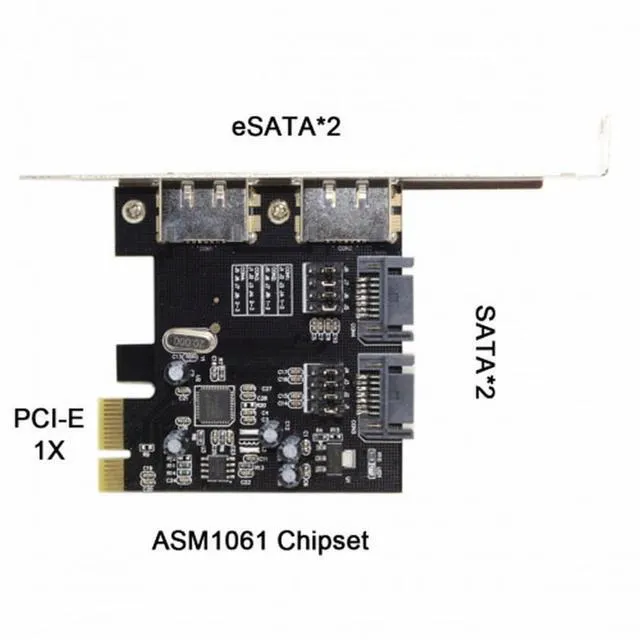 Alt view image 5 of 7 - WRIARICH PCI-E To 4 Ports SATA 3.0 ESATA PCIE SATA3 6Gbps Expansion Card PCI-E Adapter
