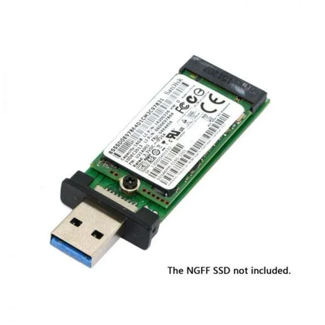 Alt view image 2 of 7 - WRIARICH 42mm NGFF M2 SSD to USB 3.0 External PCBA Conveter Adapter Card Flash Disk Type with Black Case