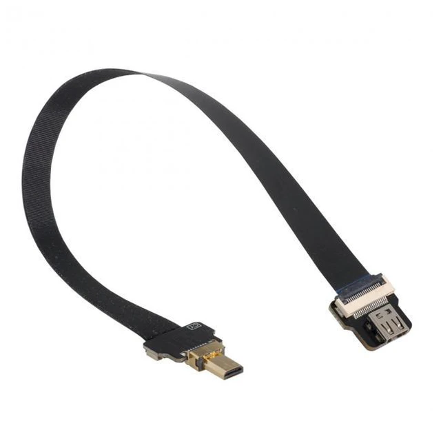 Alt view image 2 of 7 - WRIARICH CYFPV Micro HDMI Male to Micro HDMI Female Extension FPC Flat Cable 1080P for FPV HDTV Multicopter Aerial Photography