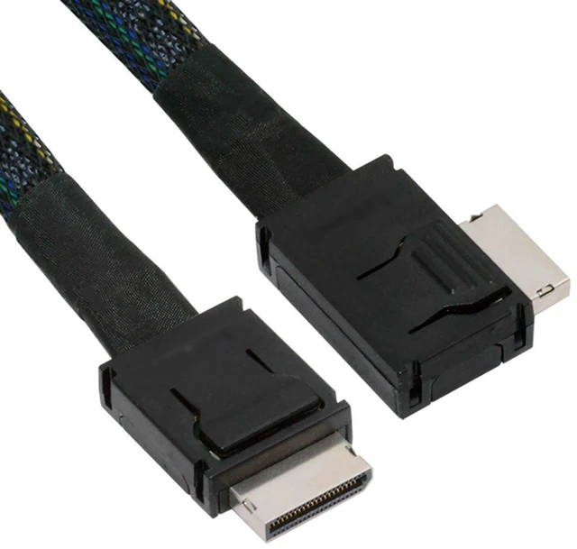 Main image of WRIARICH Left Angled 90 Degree OcuLink PCIe 4.0 PCI-Express SFF-8611 4i to SFF-8611 Data Active Cable for eGPU SSD 50cm
