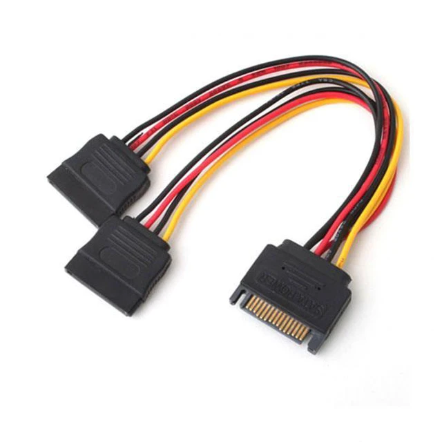 Alt view image 3 of 7 - WRIARICH SATA II Hard Disk Power Male to 2 Female Splitter Y 1 to 2 Extension Cable