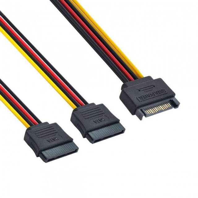 Alt view image 6 of 7 - WRIARICH SATA II Hard Disk Power Male to 2 Female Splitter Y 1 to 2 Extension Cable