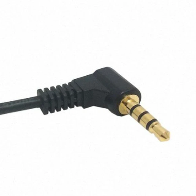 Alt view image 4 of 4 - WRIARICH 90 degree right angled 3.5mm 4 poles Audio Stereo Male to Female Extension Cable 10cm Black RC-003