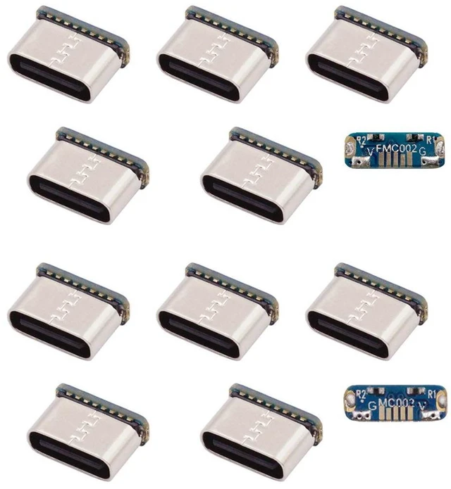 Main image of WRIARICH 10pcs/lot DIY Solder Type-C Female Socket Connector Replace for Micro-USB 5Pin Female SMT Type DC 5V Power