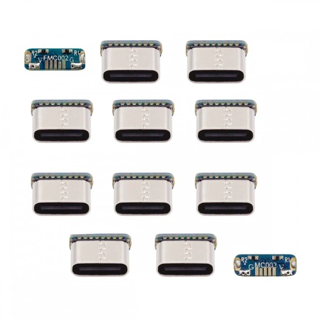 Alt view image 2 of 7 - WRIARICH 10pcs/lot DIY Solder Type-C Female Socket Connector Replace for Micro-USB 5Pin Female SMT Type DC 5V Power
