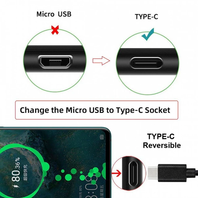 Alt view image 7 of 7 - WRIARICH 10pcs/lot DIY Solder Type-C Female Socket Connector Replace for Micro-USB 5Pin Female SMT Type DC 5V Power