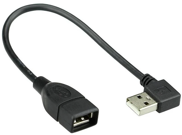 Main image of WRIARICH 90 Degree Right Angled USB 2.0 A Male to USB Female Extension Cable 20cm U2-002-RI-0.2M