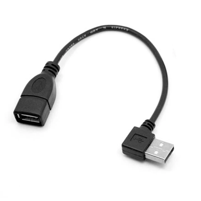 Alt view image 2 of 5 - WRIARICH 90 Degree Right Angled USB 2.0 A Male to USB Female Extension Cable 20cm U2-002-RI-0.2M