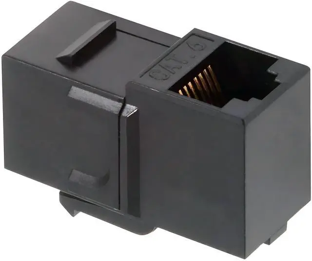 Main image of WRIARICH 90 Degree Up Angled UTP CAT6 Keystone Coupler RJ45 Female to Female UTP CAT6 Keystone inline Coupler Black