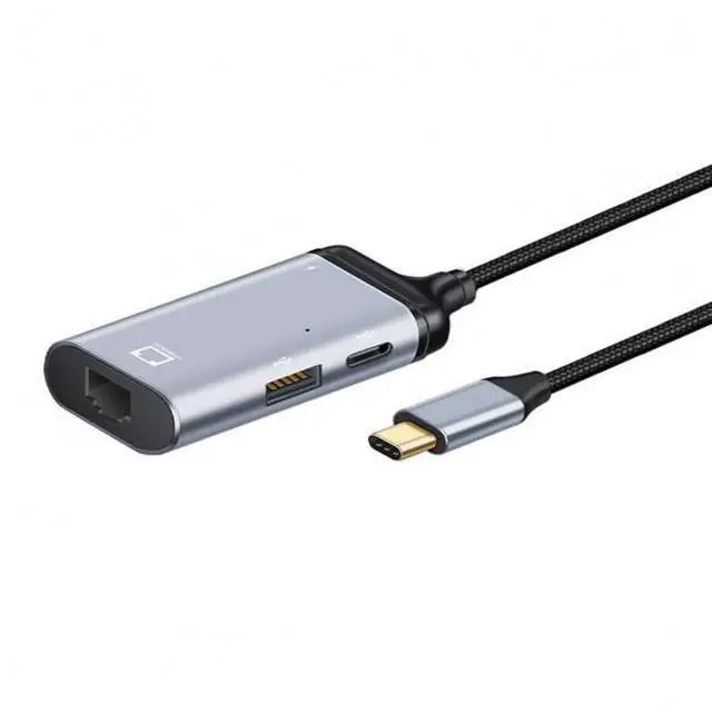 Alt view image 3 of 5 - WRIARICH USB-C Type-C USB3.1 to 1000Mbps Gigabit Ethernet Network LAN Adapter with Female PD Power Port