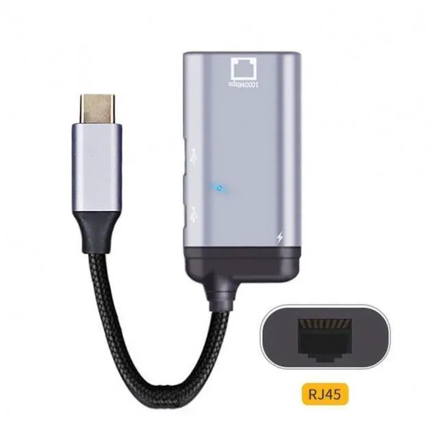 Alt view image 4 of 5 - WRIARICH USB-C Type-C USB3.1 to 1000Mbps Gigabit Ethernet Network LAN Adapter with Female PD Power Port