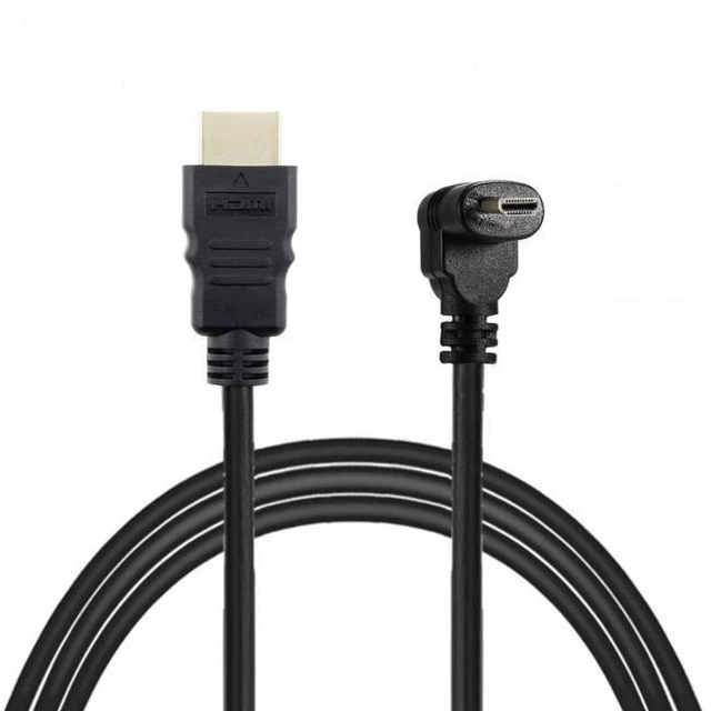 Main image of WRIARICH Down Angled 90 Degree Micro HDMI to HDMI Male HDTV Cable for Cell Phone & Tablet & Camera