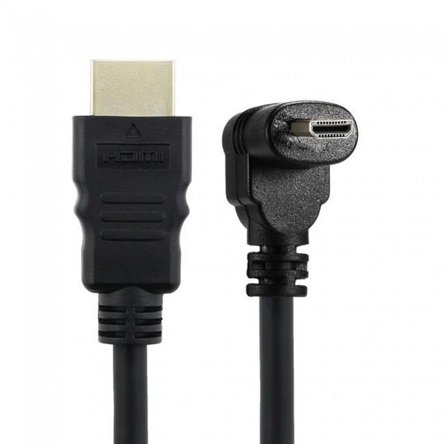 Alt view image 3 of 7 - WRIARICH Down Angled 90 Degree Micro HDMI to HDMI Male HDTV Cable for Cell Phone & Tablet & Camera