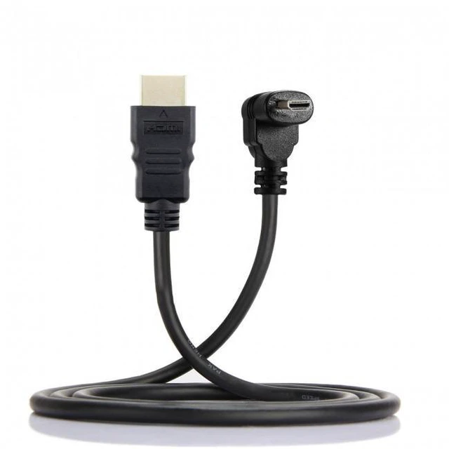Alt view image 2 of 7 - WRIARICH Down Angled 90 Degree Micro HDMI to HDMI Male HDTV Cable for Cell Phone & Tablet & Camera