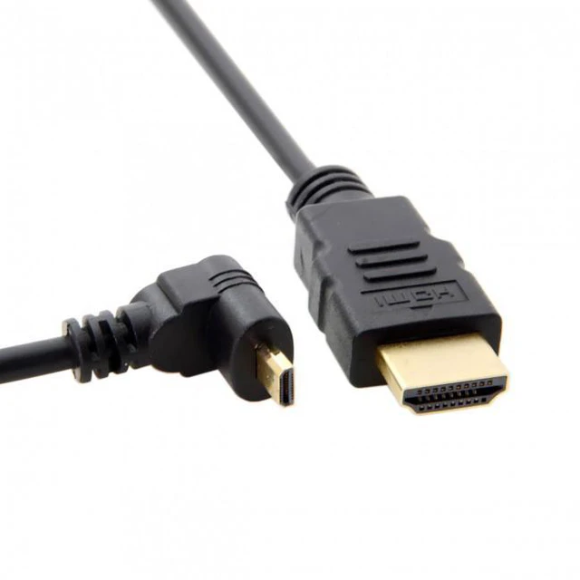 Alt view image 7 of 7 - WRIARICH Down Angled 90 Degree Micro HDMI to HDMI Male HDTV Cable for Cell Phone & Tablet & Camera
