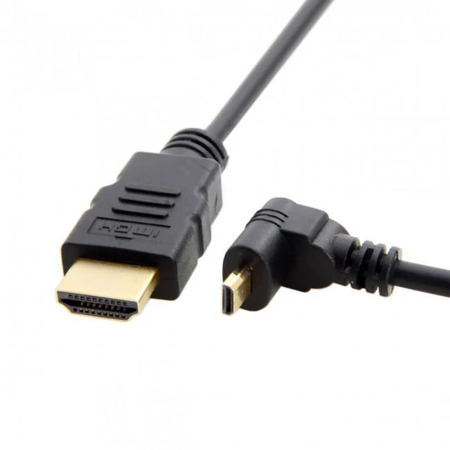 Alt view image 6 of 7 - WRIARICH Down Angled 90 Degree Micro HDMI to HDMI Male HDTV Cable for Cell Phone & Tablet & Camera
