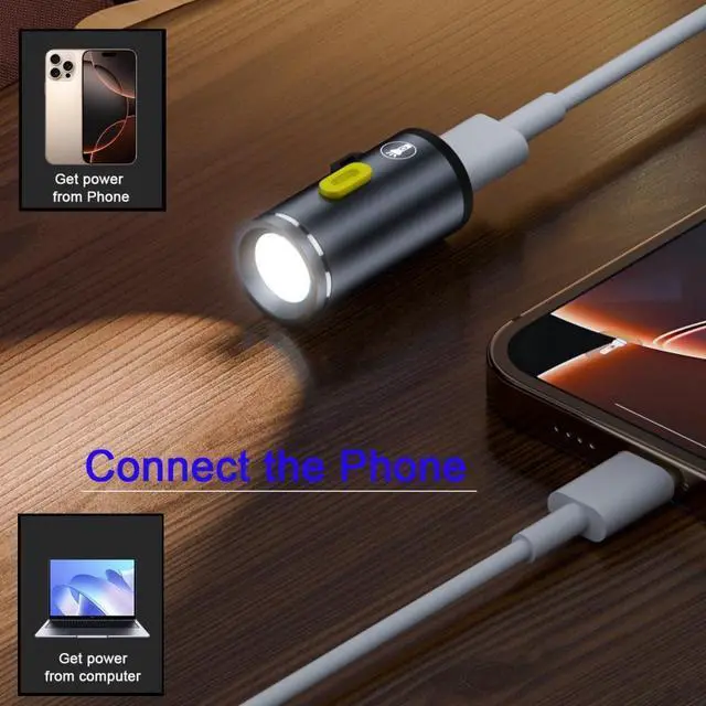 Alt view image 4 of 7 - WRIARICH 2pcs/set USB-C Type-C LED Light Interior Atmosphere Lighting for Outdoors Walking Cycling Phone Laptop Charger Night Lamp 210 Lumens