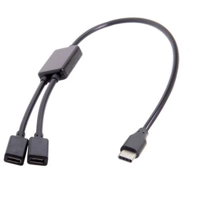 Main image of WRIARICH UC-127 Type-C to Dual Ports USB-C Female Hub Cable For Laptop PCMouseFlash Disk