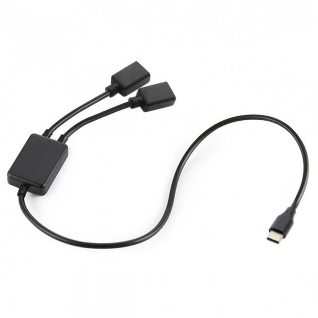 Alt view image 3 of 7 - WRIARICH UC-127 Type-C to Dual Ports USB-C Female Hub Cable For Laptop PCMouseFlash Disk