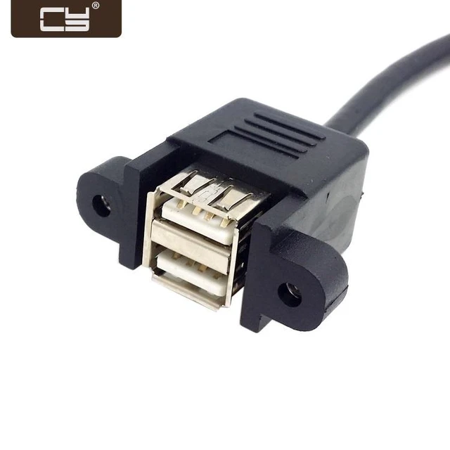 Alt view image 2 of 7 - WRIARICH 50cm Stackable Dual USB 2.0 A Type Female to Motherboard 9 Pin Header Cable with Screw Panel Holes U2-256