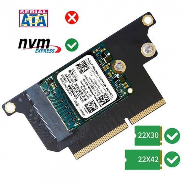 Alt view image 7 of 7 - WRIARICH SA-023 M.2 NGFF M-Key NVME SSD Convert Card fit for Macbook Pro 2016 2017 13" A1708 A1707 A1706