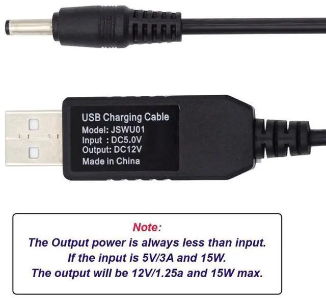 Main image of WRIARICH USB 2.0 Type-A DC 5V to DC 12V 3.5x1.3mm Voltage Riser Boost Power Plug Barrel Connector Cable 100cm