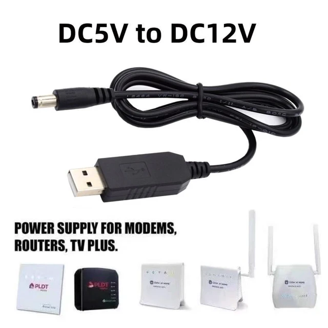 Alt view image 4 of 7 - WRIARICH USB 2.0 Type-A DC 5V to DC 12V 3.5x1.3mm Voltage Riser Boost Power Plug Barrel Connector Cable 100cm