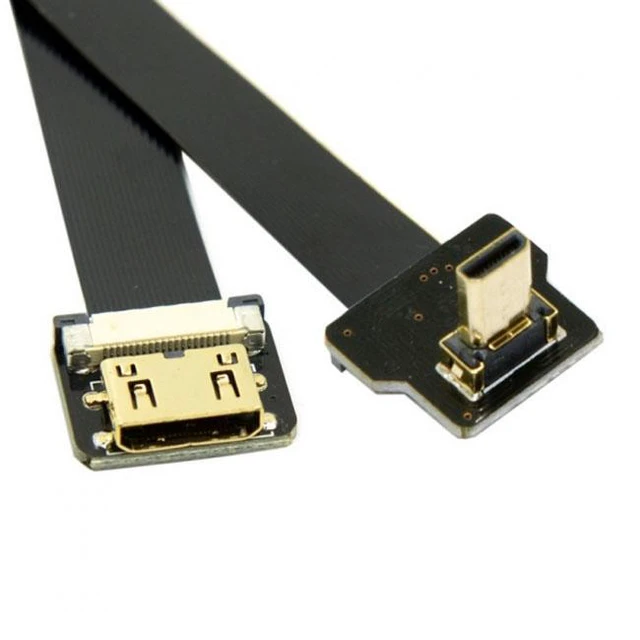 Main image of WRIARICH CYFPV Up Angled 90 Degree FPV Micro HDMI Male to Mini HDMI Female FPC Flat Cable 10cm for FPV HDTV Multicopter Aerial Photography
