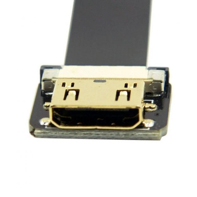 Alt view image 2 of 7 - WRIARICH CYFPV Up Angled 90 Degree FPV Micro HDMI Male to Mini HDMI Female FPC Flat Cable 10cm for FPV HDTV Multicopter Aerial Photography