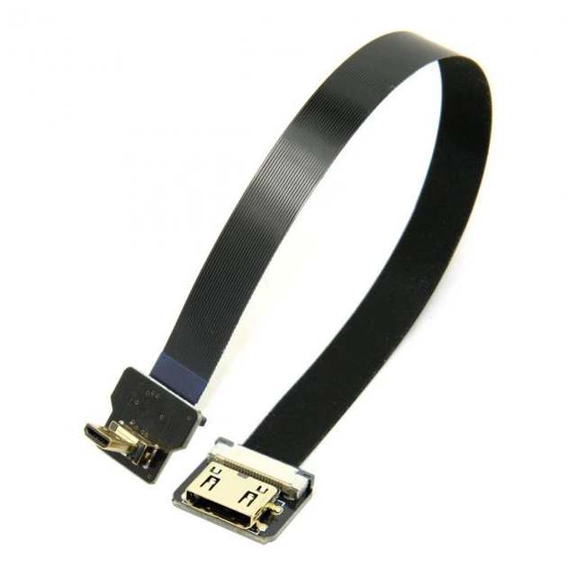Alt view image 4 of 7 - WRIARICH CYFPV Up Angled 90 Degree FPV Micro HDMI Male to Mini HDMI Female FPC Flat Cable 10cm for FPV HDTV Multicopter Aerial Photography