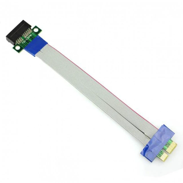 Alt view image 7 of 7 - WRIARICH PCI-E Express 1X Slot Riser Card Extender Extension Ribbon Flex Relocate Cable 20cm