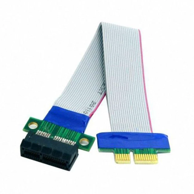 Alt view image 3 of 7 - WRIARICH PCI-E Express 1X Slot Riser Card Extender Extension Ribbon Flex Relocate Cable 20cm