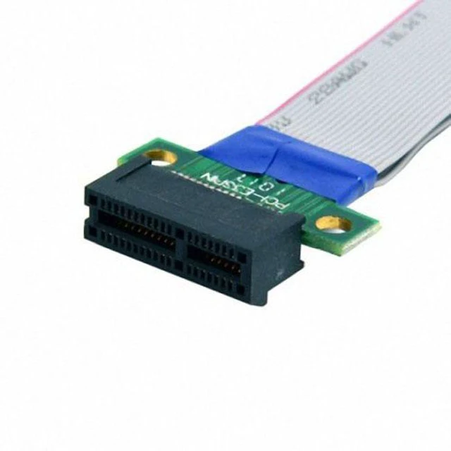 Alt view image 5 of 7 - WRIARICH PCI-E Express 1X Slot Riser Card Extender Extension Ribbon Flex Relocate Cable 20cm