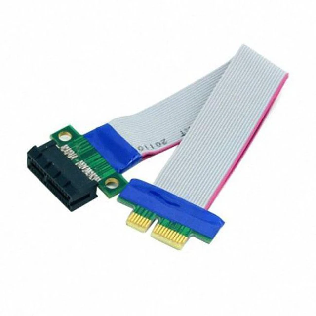 Alt view image 2 of 7 - WRIARICH PCI-E Express 1X Slot Riser Card Extender Extension Ribbon Flex Relocate Cable 20cm