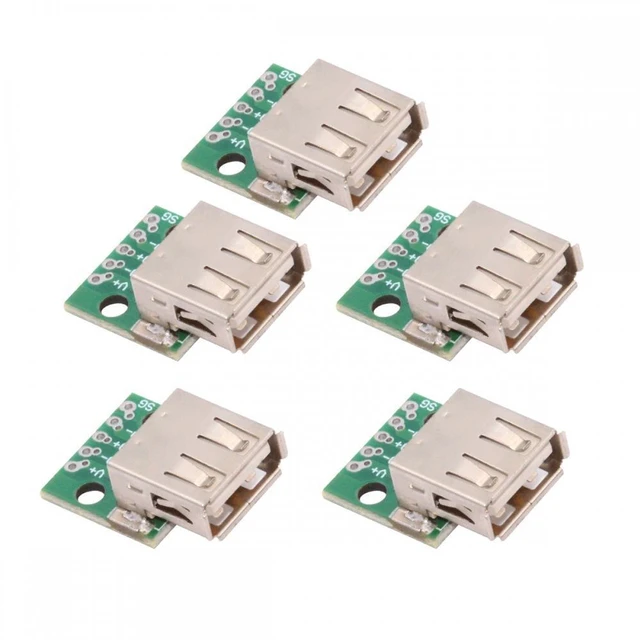 Main image of WRIARICH 5pcs/set DIY OEM USB2.0 Type-A Female Receptacle Socket Connector with Flange PCB Mounting Assembly Solder Type 480Mbps