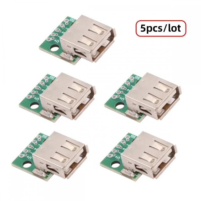 Alt view image 3 of 7 - WRIARICH 5pcs/set DIY OEM USB2.0 Type-A Female Receptacle Socket Connector with Flange PCB Mounting Assembly Solder Type 480Mbps