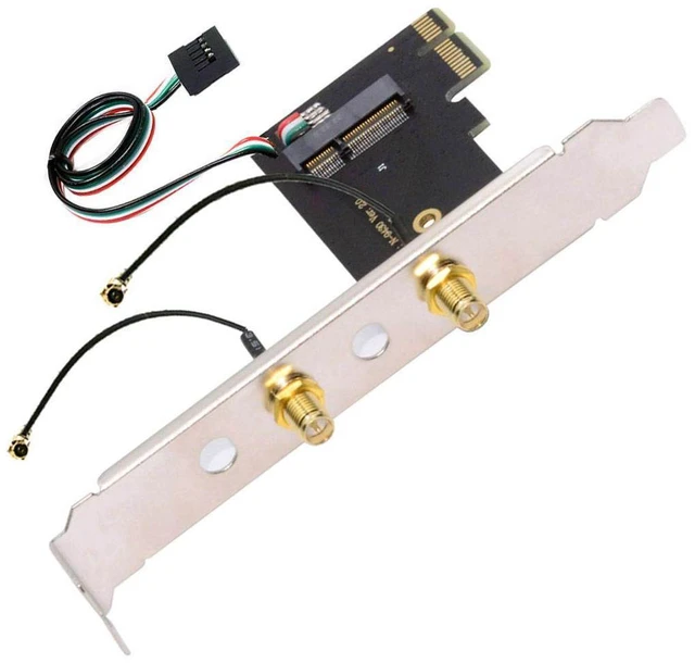 Main image of WRIARICH Wireless NGFF A/E-Key WiFi Card to PCI-E Express 1x Adapter for WLAN Wifi6 Wifi7 Bluetooth