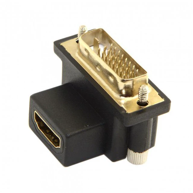 Alt view image 6 of 7 - WRIARICH 90 Degree Down Angled DVI Male to HDMI Female Adapter for Computer & HDTV & Graphics Card