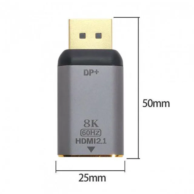 Main image of WRIARICH DisplayPort 1.4 Source to HDMI 2.0 Display 8K 60hz UHD 4K DP to HDMI Male Monitor Adapter Connector