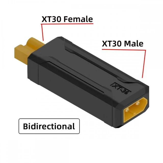 Alt view image 2 of 7 - WRIARICH Chenyang XT30 Male Protocol to XT30 Female Fast Charging Adapter for RC Lipo Battery Quadcopter Multicopter Aeromodelling