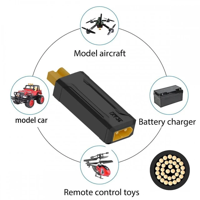Alt view image 6 of 7 - WRIARICH Chenyang XT30 Male Protocol to XT30 Female Fast Charging Adapter for RC Lipo Battery Quadcopter Multicopter Aeromodelling