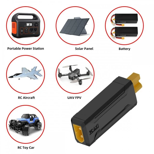 Alt view image 5 of 7 - WRIARICH Chenyang XT30 Male Protocol to XT30 Female Fast Charging Adapter for RC Lipo Battery Quadcopter Multicopter Aeromodelling