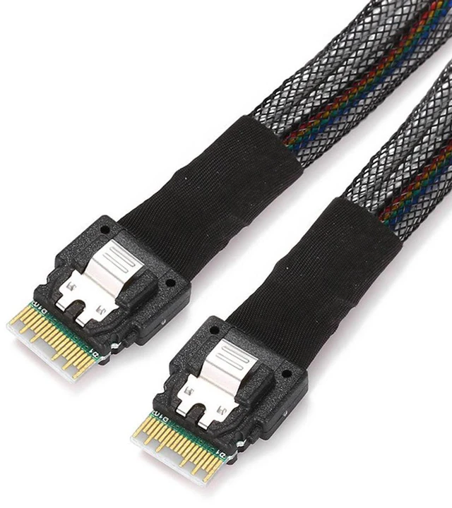 Main image of WRIARICH PCI-E Slimline SAS 4.0 SFF-8654 4i 38pin Host to SFF-8654 Slim SAS Target Cable 40cm