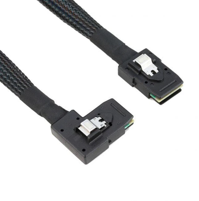 Main image of WRIARICH Ultra Slim Flat Right Angled 90 Degree Mini SAS 36pin SFF-8087 to 8087 Data Raid Cable 80cm