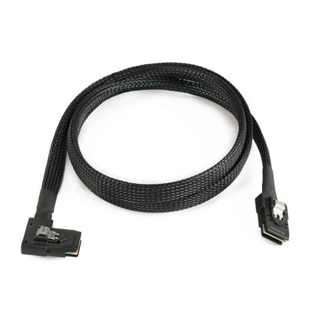 Alt view image 2 of 6 - WRIARICH Ultra Slim Flat Right Angled 90 Degree Mini SAS 36pin SFF-8087 to 8087 Data Raid Cable 80cm