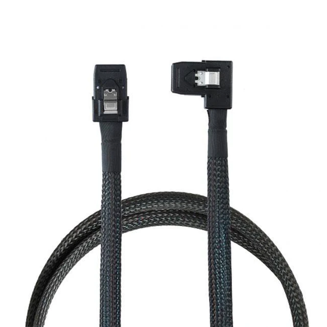 Alt view image 5 of 6 - WRIARICH Ultra Slim Flat Right Angled 90 Degree Mini SAS 36pin SFF-8087 to 8087 Data Raid Cable 80cm