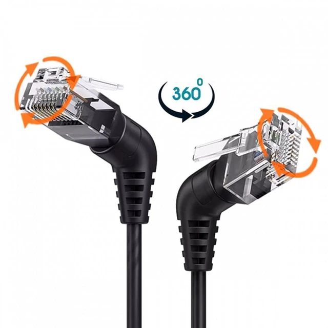 Main image of WRIARICH 1.0M CAT6 UTP Male to Male 360 Degree Angled Rotating Cable RJ45 8P8C 1000Mbps for Lan Ethernet Network