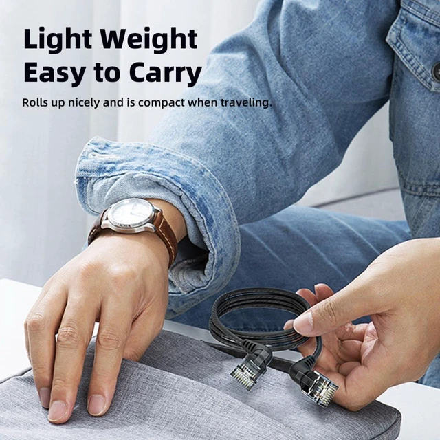 Alt view image 6 of 7 - WRIARICH 1.0M CAT6 UTP Male to Male 360 Degree Angled Rotating Cable RJ45 8P8C 1000Mbps for Lan Ethernet Network