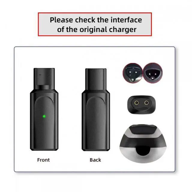 Alt view image 6 of 7 - WRIARICH Cable 2pcs/lot USB Type-C to 2-Pin Adapter Power Charge Compatible with Braun Electric Hair Clipper Beard Trimmers Shavers